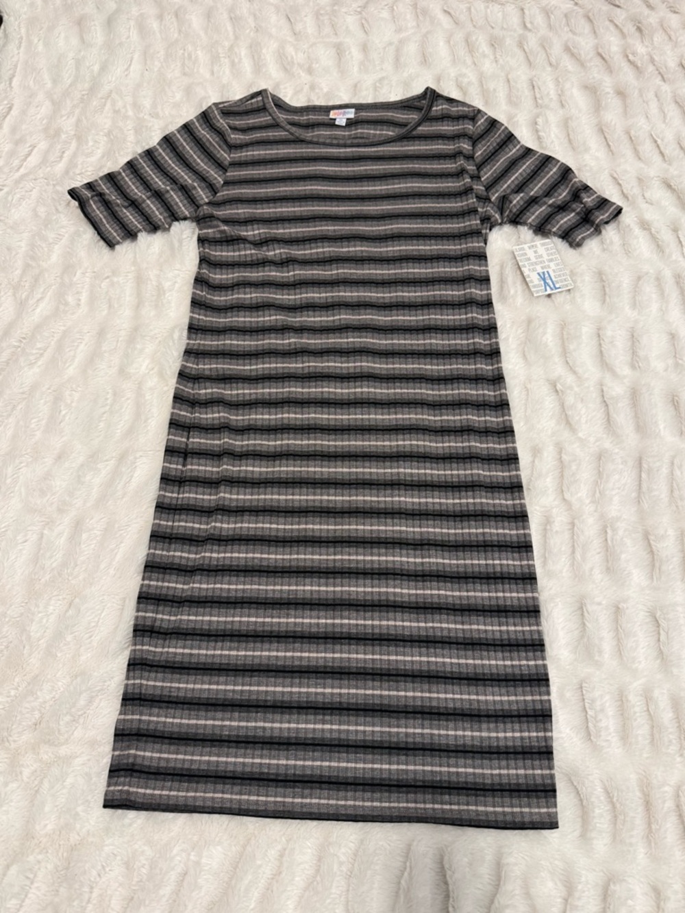 NWT Lularoe Striped Short-Sleeve Midi Dress